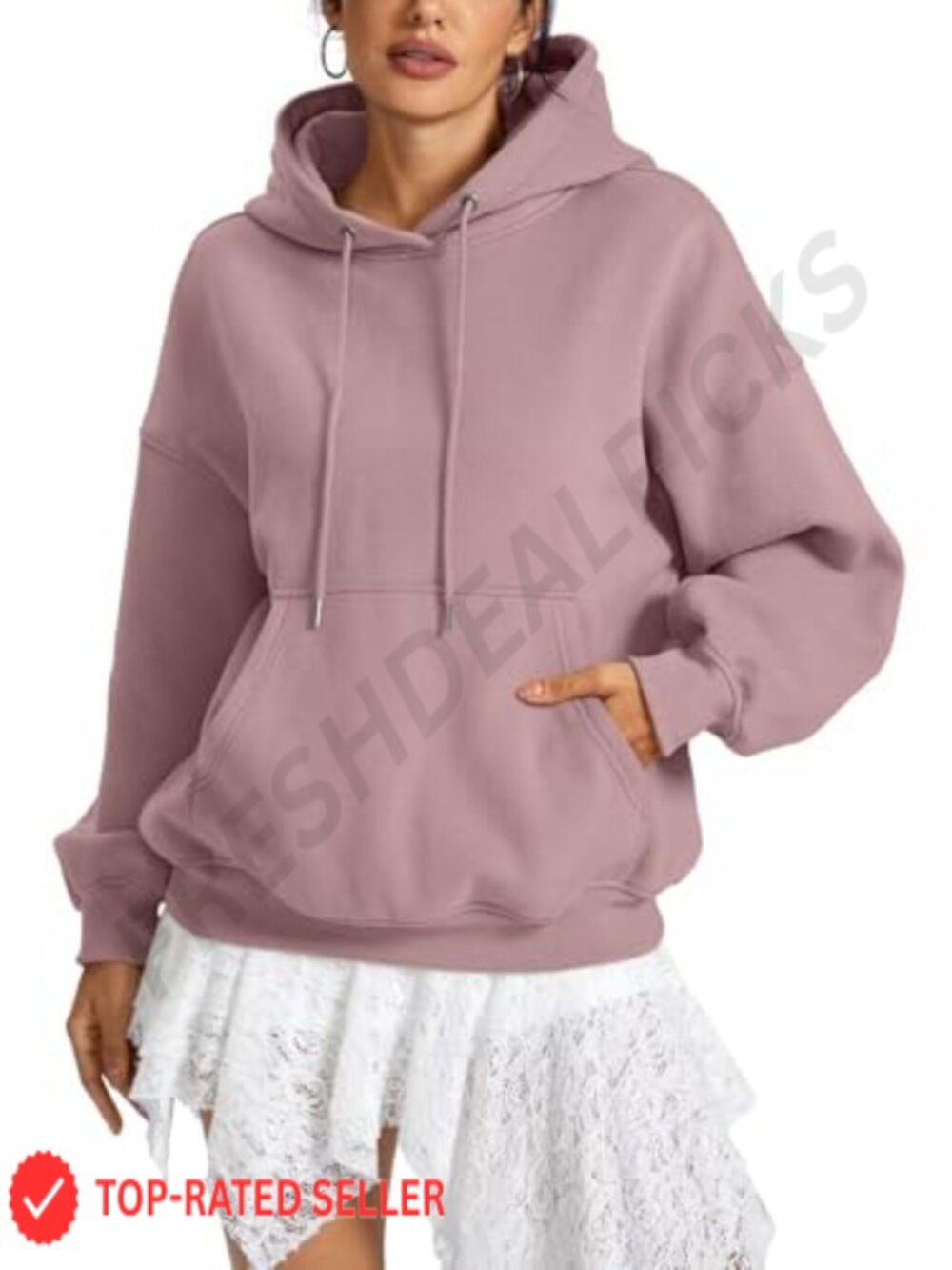 Fleece Hoodie Oversized Kangaroo Pocket Pullover Sweatshirt